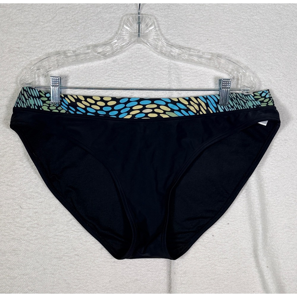 Aventura Clothing Swim Bottoms Womens XL Black Geometric Dot Print‎ Bikini Waist